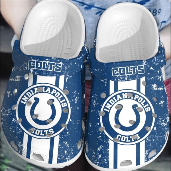 nfl indianapolis colts football clogs crocband comfortable shoes crocs for men women, indianapolis colts team gifts