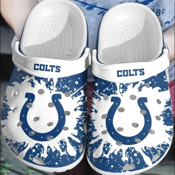 nfl indianapolis colts football clogs crocband shoes comfortable crocs for men women, indianapolis colts team gifts