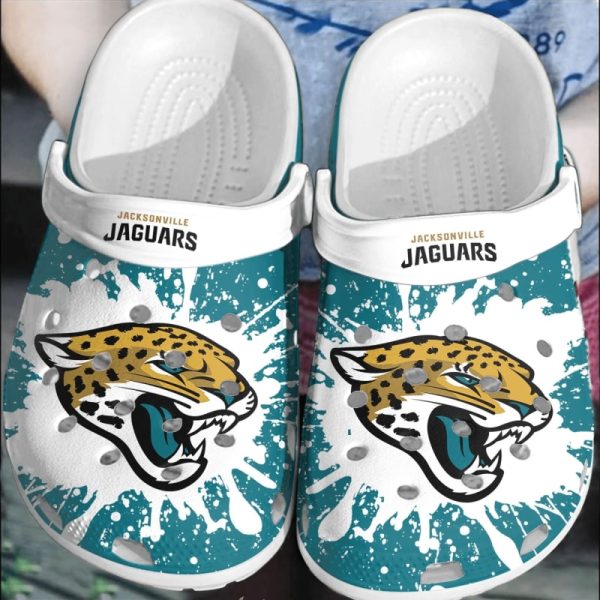 nfl jacksonville jaguars football clogs shoes crocband comfortable crocs for men women, jacksonville jaguars gifts