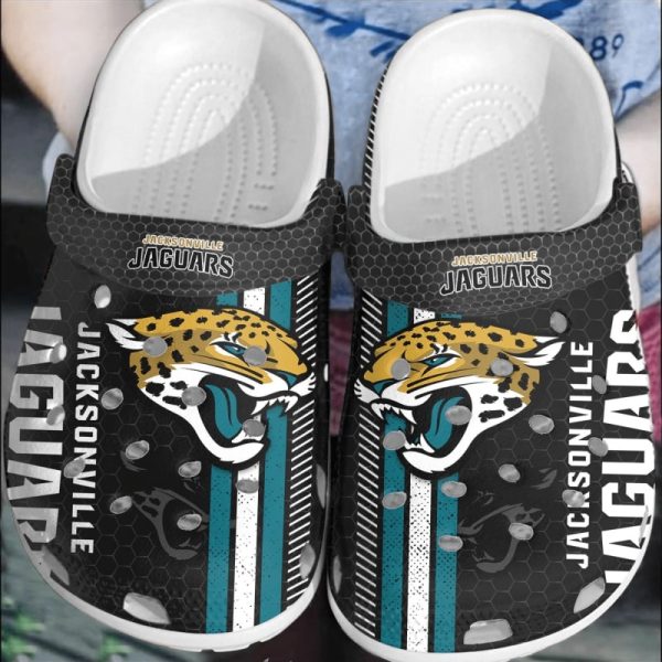 nfl jacksonville jaguars football crocband clogs shoes comfortable for men women, jacksonville jaguars gifts for fans