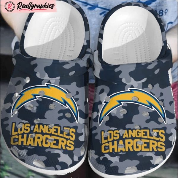 nfl los angeles chargers football comfortable crocband shoes clogs for men women, chargers team gifts