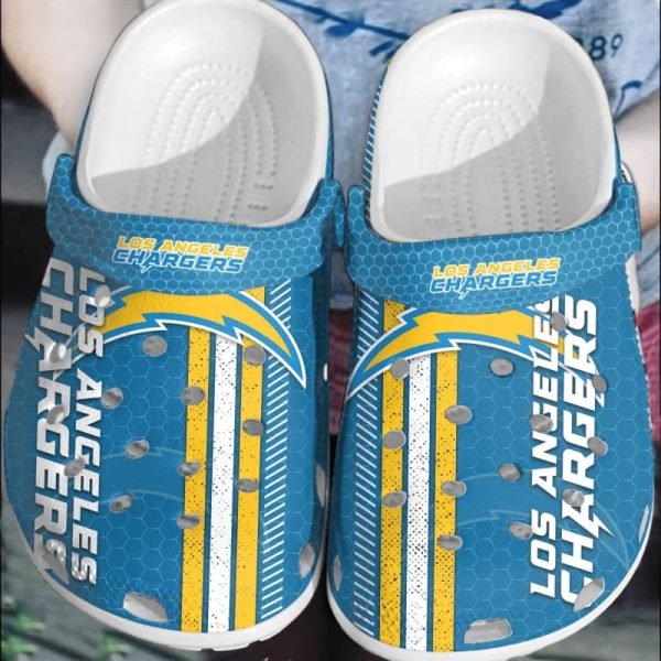 nfl los angeles chargers football shoes comfortable clogs crocband for men women, los angeles chargers footwear