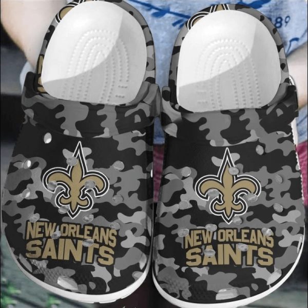 nfl new orleans saints football crocs clogs shoes comfortable crocband for men women, new orleans saints team gifts