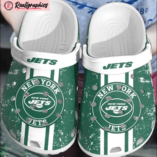 nfl new york jets football crocs comfortable crocband clogs shoes for men women, jets shoes
