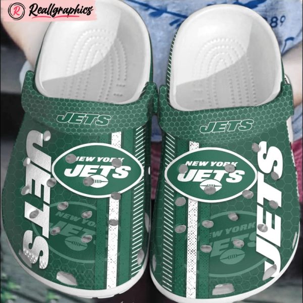 nfl new york jets football crocs comfortable crocband shoes clogs for men women, jets team gifts