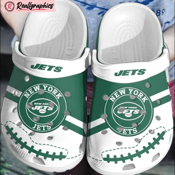 nfl new york jets football crocs shoes comfortable clogs crocband for men women, jets team gifts