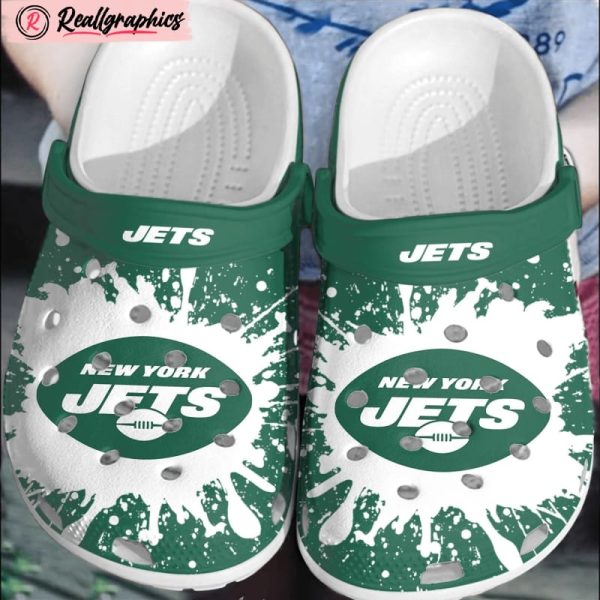 nfl new york jets football crocs shoes comfortable crocband clogs for men women, new york jets unique gifts