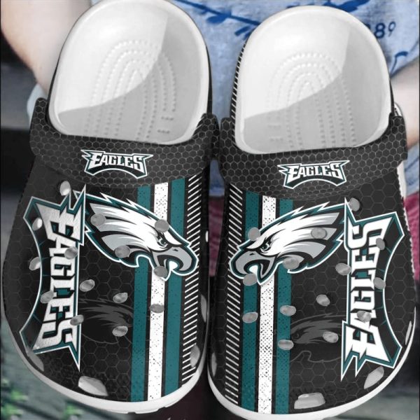 nfl philadelphia eagles football crocband crocs shoes comfortable clogs for men women, philadelphia eagles fan gears
