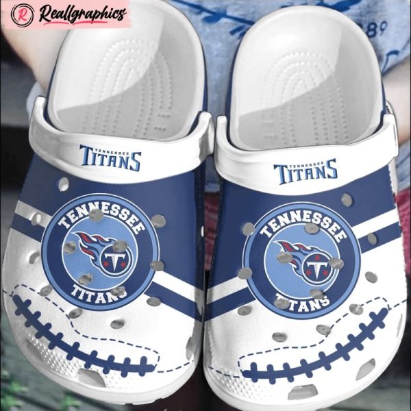 nfl tennessee titans crocsshoes crocband comfortable clogs for men women, tennessee titans footwear