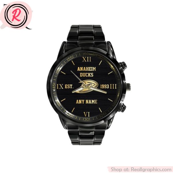 nhl anaheim ducks special black stainless steel watch