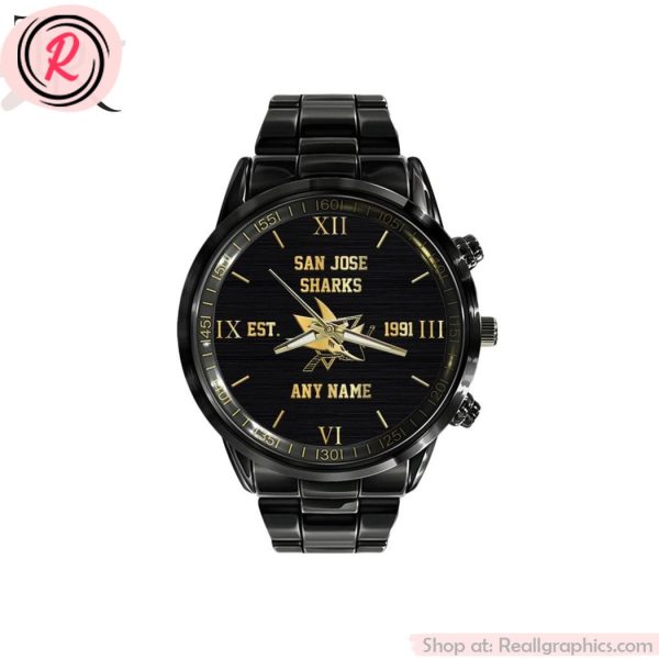 nhl san jose sharks special black stainless steel watch