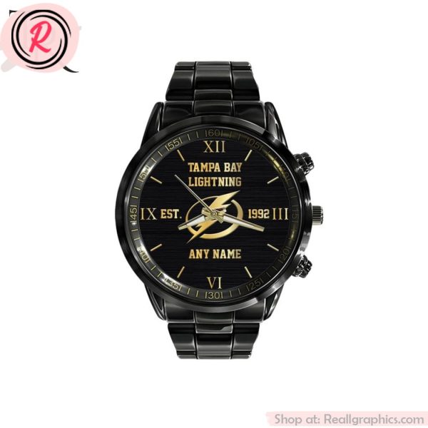 nhl tampa bay lightning special black stainless steel watch