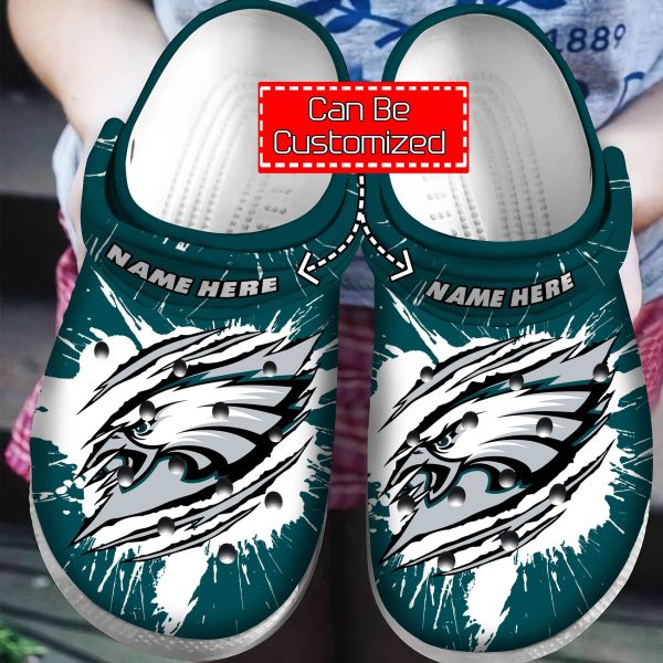 philadelphia eagles nfl crocband crocs clogs shoes comfortable for men women and kids, philadelphia eagles unique gifts