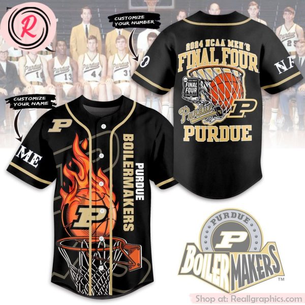 purdue boilermakers 2024 ncaa men's final four custom baseball jersey