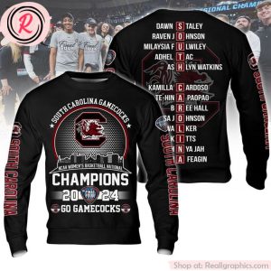 south carolina gamecocks ncaa women's basketball national champions 2024 hoodie - black