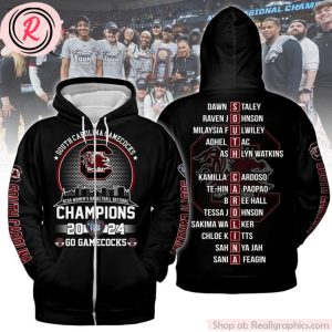 south carolina gamecocks ncaa women's basketball national champions 2024 hoodie - black