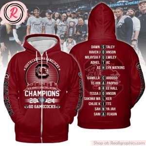 south carolina gamecocks ncaa women's basketball national champions 2024 hoodie - garnet