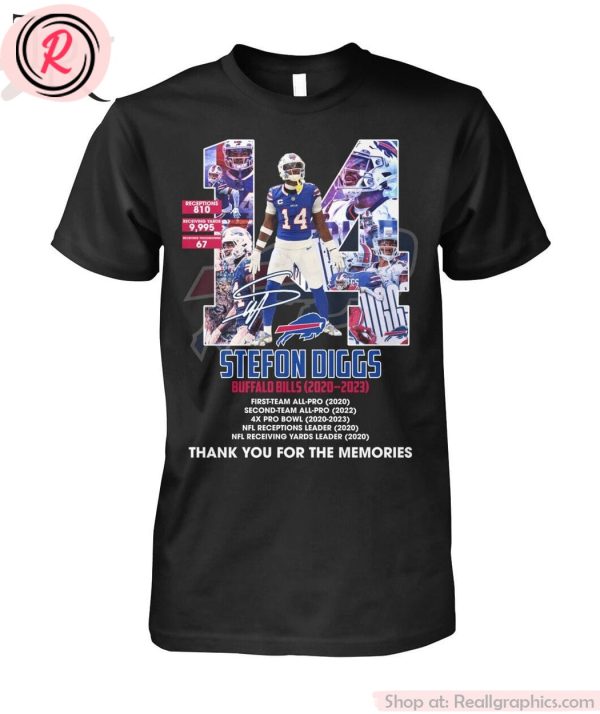 stefon diggs buffalo bills 2020-2023 thank you for the memories unisex shirt