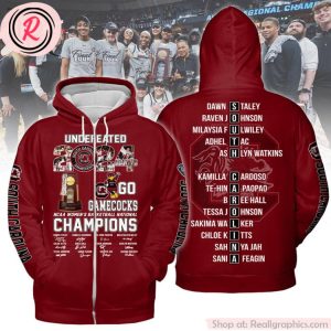 undefeated 2024 south carolina gamecocks ncaa women's basketball national champions hoodie - garnet