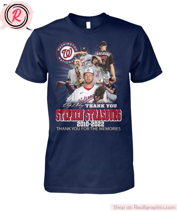 washington nationals thank you stephen strasburg 2010-2022 thank you for the memories unisex shirt