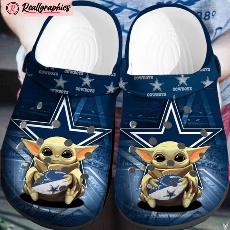 yoda-inspired dallas cowboys nfl crocs clog shoes: ultimate cowboys fan footwear