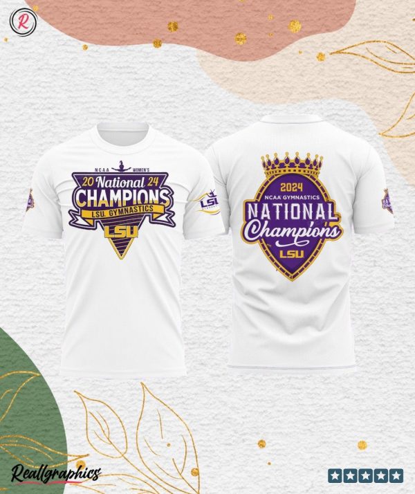 2024 ncaa gymnastics national national champions lsu tigers hoodie white