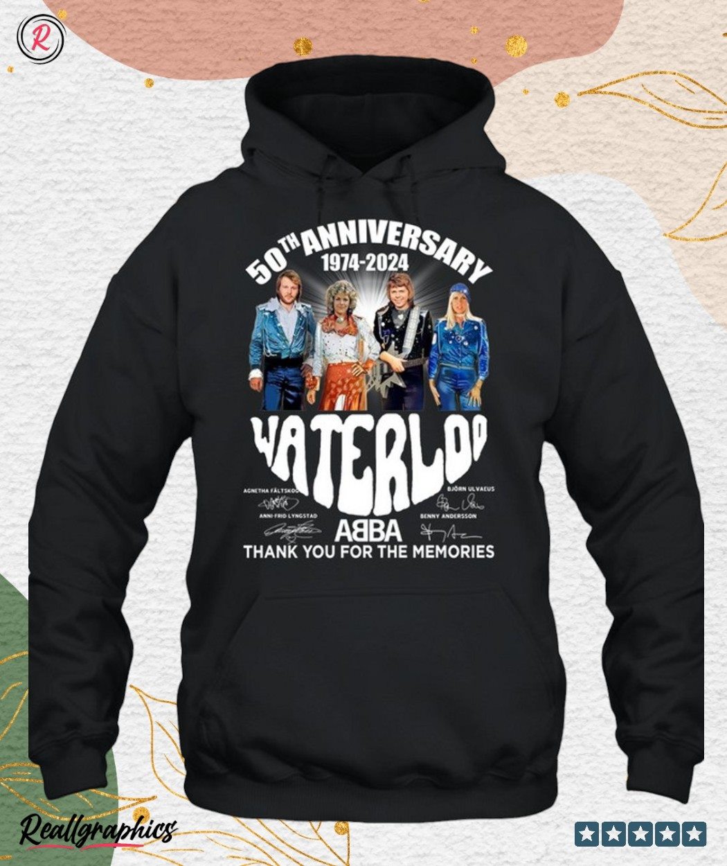 50th anniversary 1974 2024 waterloo abba thank you for the memories unisex shirt