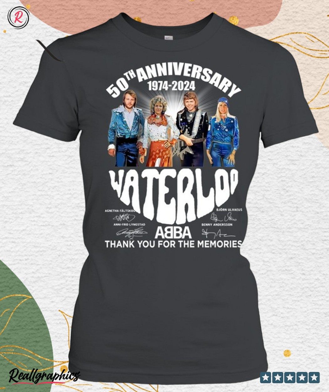 50th anniversary 1974 2024 waterloo abba thank you for the memories unisex shirt