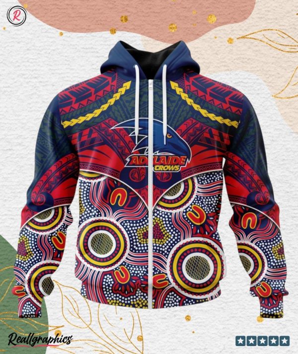 afl adelaide crows special indigenous mix polynesian design hoodie