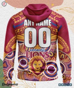 afl brisbane lions special indigenous mix polynesian design hoodie