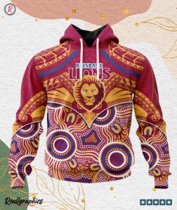 afl brisbane lions special indigenous mix polynesian design hoodie