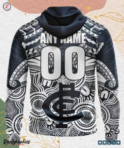 afl carlton football club special indigenous mix polynesian design hoodie