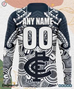 afl carlton football club special indigenous mix polynesian design hoodie