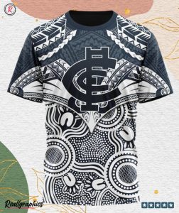 afl carlton football club special indigenous mix polynesian design hoodie