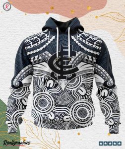 afl carlton football club special indigenous mix polynesian design hoodie