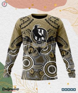 afl collingwood football club special indigenous mix polynesian design hoodie