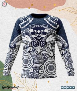 afl geelong cats special indigenous mix polynesian design hoodie