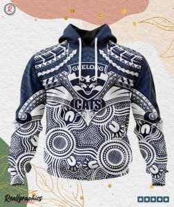 afl geelong cats special indigenous mix polynesian design hoodie