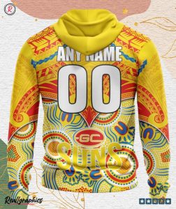 afl gold coast suns special indigenous mix polynesian design hoodie