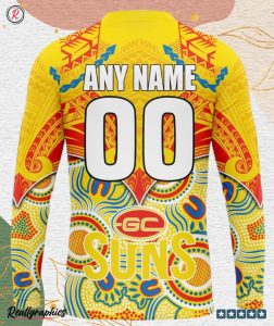 afl gold coast suns special indigenous mix polynesian design hoodie