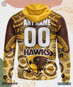 afl hawthorn football club special indigenous mix polynesian design hoodie