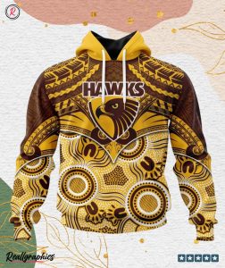 afl hawthorn football club special indigenous mix polynesian design hoodie