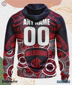 afl melbourne football club special indigenous mix polynesian design hoodie