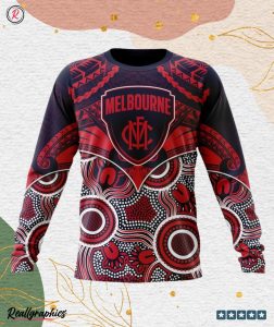 afl melbourne football club special indigenous mix polynesian design hoodie