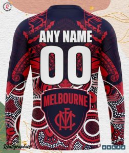 afl melbourne football club special indigenous mix polynesian design hoodie