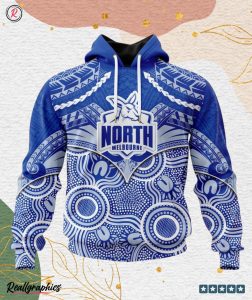 afl north melbourne football club special indigenous mix polynesian design hoodie