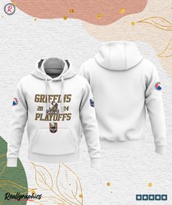 ahl grand rapids griffins 2024 calder cup playoffs 3d hoodie white