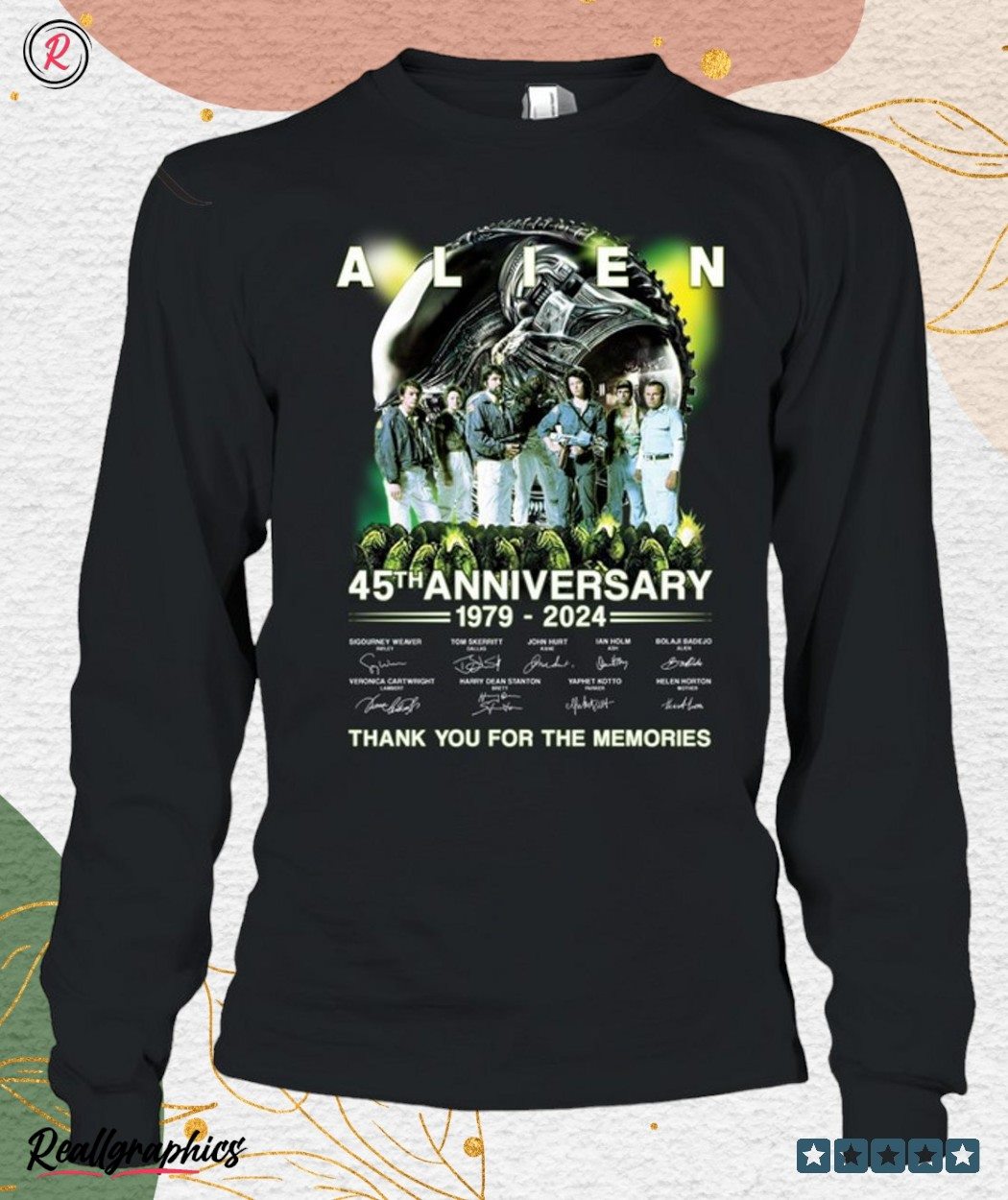 ailen 45th anniversary 1979 2024 thank you for the memories unisex shirt