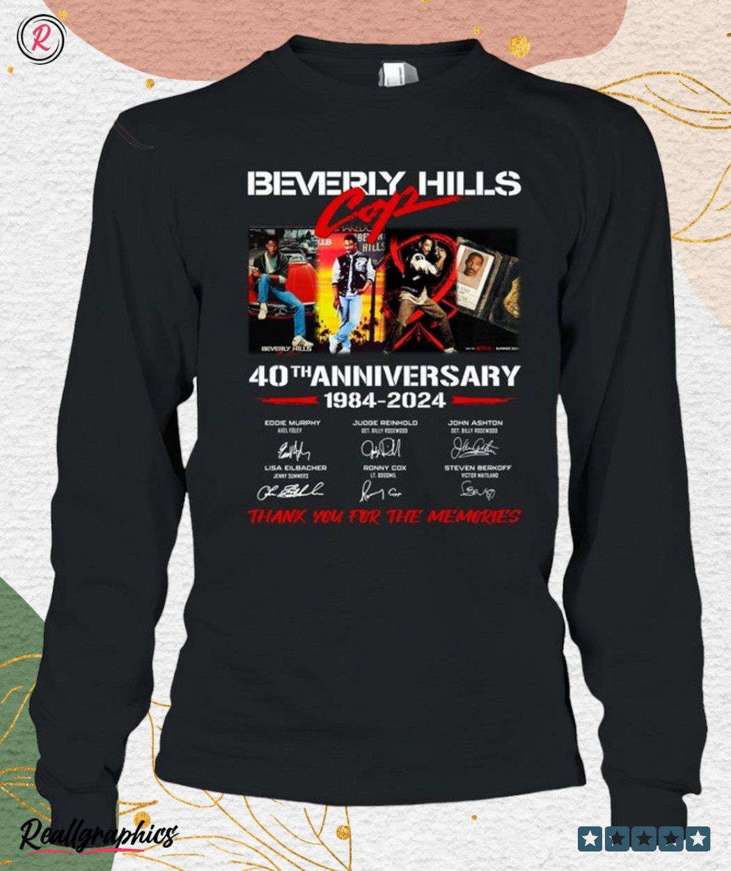 beverly hills cop 40th anniversary 1984 2024 thank you for the memories unisex shirt