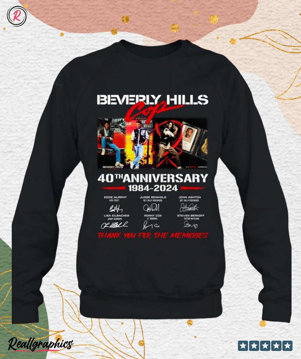 beverly hills cop 40th anniversary 1984 2024 thank you for the memories unisex shirt